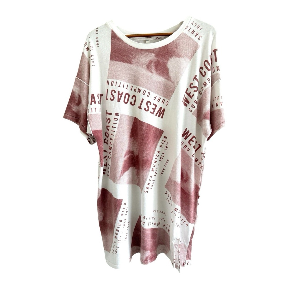 Free People Movement Dance West Coast T Shirt Dress Womens Large Oversized Beach
